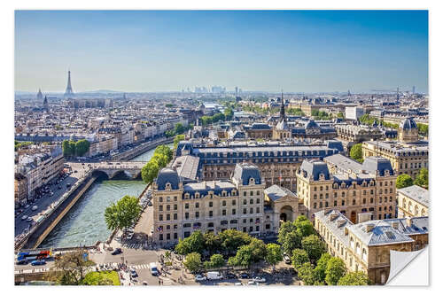 Wall sticker View of sunny Paris