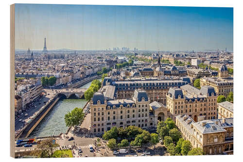 Holzbild Ausblick auf das sonnige Paris