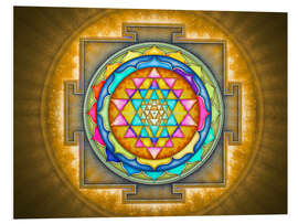 PVC print Sri Yantra Mandala - Energizing Yellow Glow