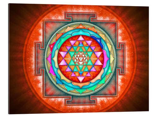 Galleriprint Sri Yantra Mandala - Energizing Red Glow