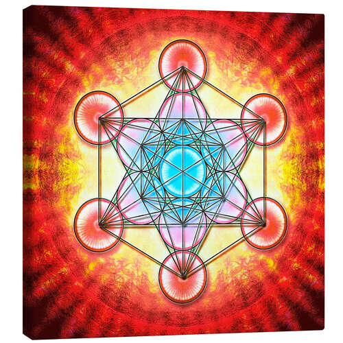 Canvas print Metatron's Cube - Mystic Aura Red