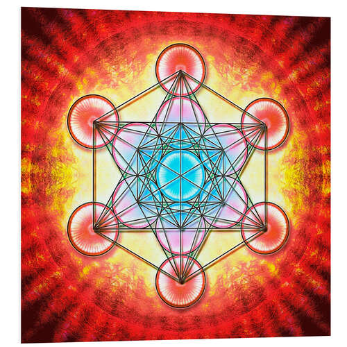 PVC print Metatron's Cube - Mystic Aura Red