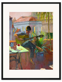 Gerahmter Kunstdruck Abendliche Dachterrasse