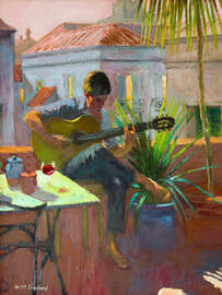 Magnettafel Abendliche Dachterrasse