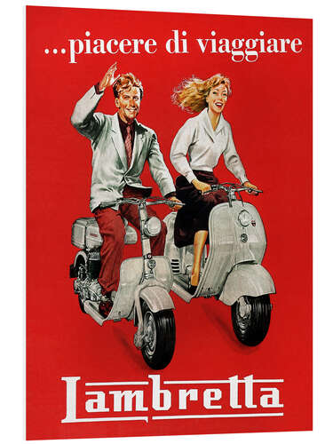 Stampa su PVC Lambretta - The Pleasure of Travel, 1950