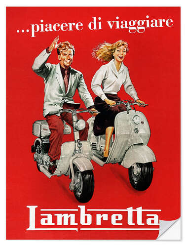 Wandsticker Lambretta - Reisevergnügen, 1950