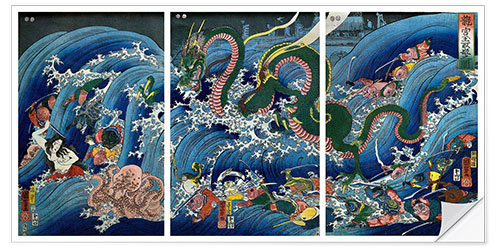 Wall sticker Tamatori-hime (Ryūgū Tamatori-hime no zu)
