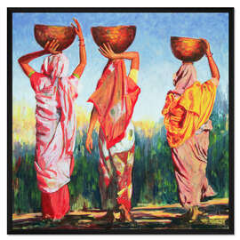 Gerahmter Kunstdruck Drei Frauen, 1993