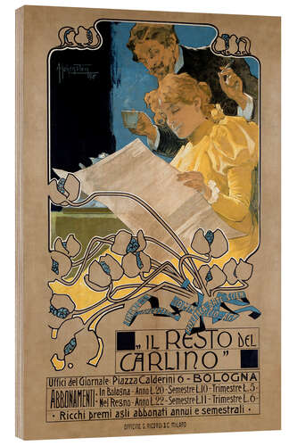 Quadro de madeira Il resto del Carlino, 1898