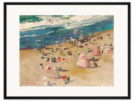 Gerahmter Kunstdruck Strand von Biarritz