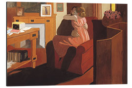 Aluminiumsbilde Intimacy, Couple in an Interior with a Partition, 1898