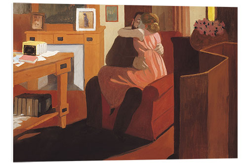 Foam board print Intimacy, Couple in an Interior with a Partition, 1898