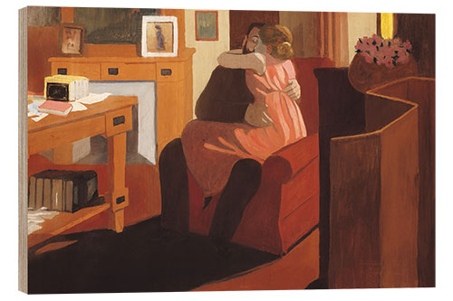 Cuadro de madera Intimacy, Couple in an Interior with a Partition, 1898