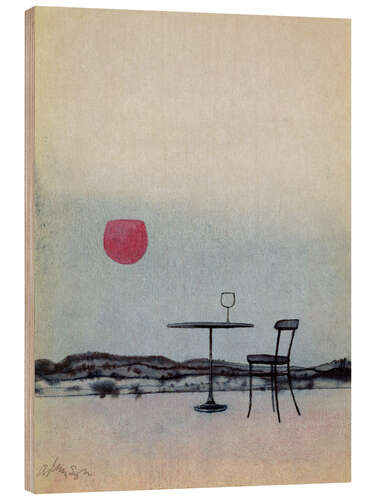 Puutaulu Displaced red wine becomes the setting sun
