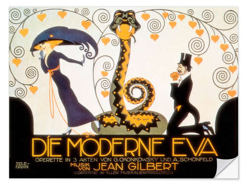 Wandsticker Oper "Die moderne Eva", 1911