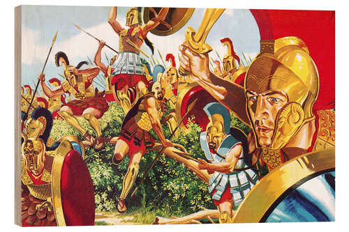 Wood print Spartan warriors