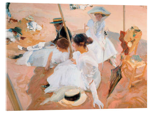 Acrylic print Under the Parasol, on the Beach at Zarautz, 1905