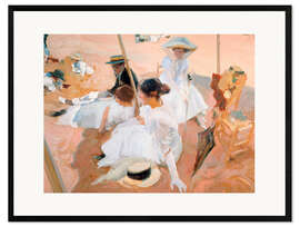 Ingelijste kunstdruk Under the Parasol, on the Beach at Zarautz, 1905