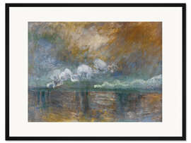 Gerahmter Kunstdruck Charing Cross Bridge, Rauch im Nebel, 1902