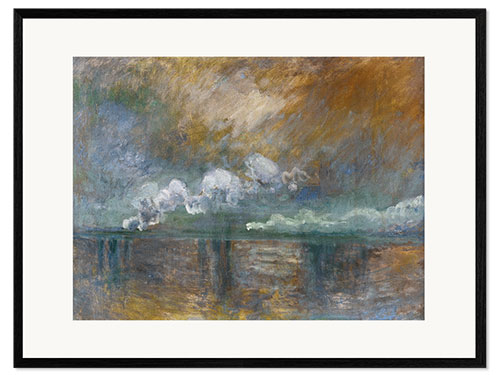 Framed art print Charing Cross Bridge, Smoke in the Fog, 1902