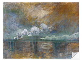 Selvklæbende plakat Charing Cross Bridge, Smoke in the Fog, 1902