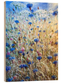 Wood print Cornflowers II