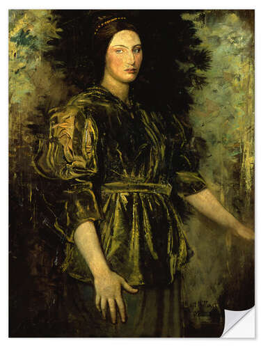 Selvklæbende plakat Woman in Green Velvet, 1918