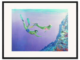 Gerahmter Kunstdruck Schnorchler