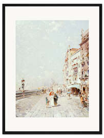 Gerahmter Kunstdruck Der Molo, Blick nach Westen, Venedig