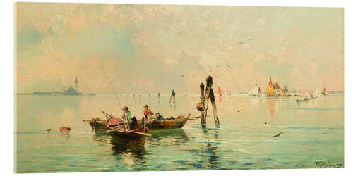 Akrylbilde Fishing boats in the Venice Lagoon