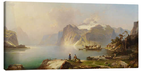 Canvas print Lake Lucerne with a view of the Uri Rotstock