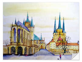 Selvklebende plakat Cathedral in Erfurt, Germany