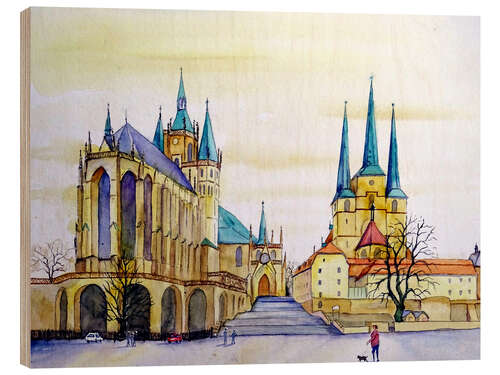 Quadro de madeira Cathedral in Erfurt, Germany