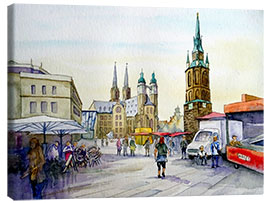 Canvas print Market Square in Halle (Saale), Germany