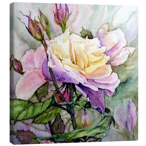 Canvas print White-Purple Rose