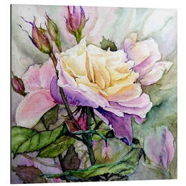 Magnettafel Weiß-Lila Rose