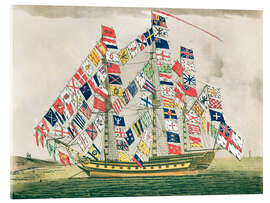 Acrylic print A King's Ship dressed with the colours of different nations, 1794