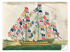 Sisustustarra A King's Ship dressed with the colours of different nations, 1794