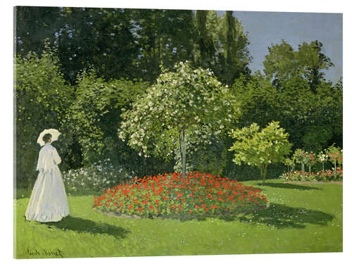 Quadro em acrílico Mulher de Branco no jardim, 1866