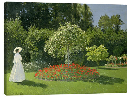 Canvas print Vrouw in een tuin, 1866