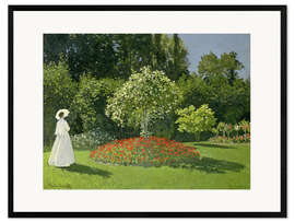 Impresión de arte enmarcada Mujer en el jardín, 1866