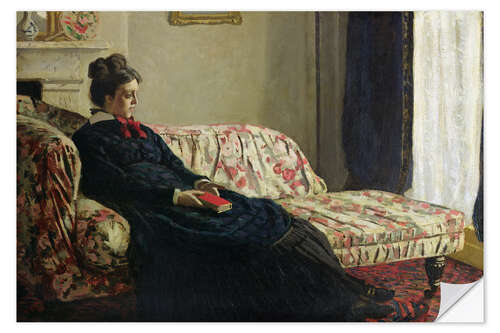 Selvklæbende plakat Meditation, or Madame Monet on the Sofa, c. 1871