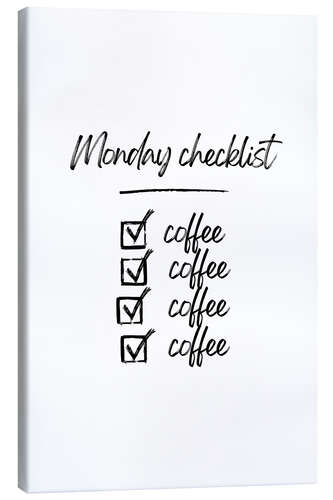 Stampa su tela Monday Coffee Checklist