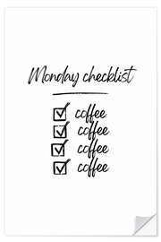 Sticker mural Monday Coffee Checklist