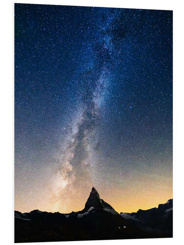 Foam board print Matterhorn under the Milky Way