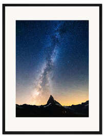 Gerahmter Kunstdruck Matterhorn unter der Milchstrasse