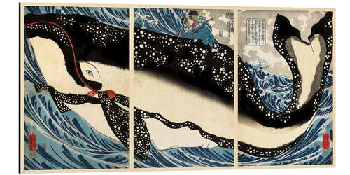 Aluminium print Miyamoto no Musashi Attacking the Giant Whale, 1847