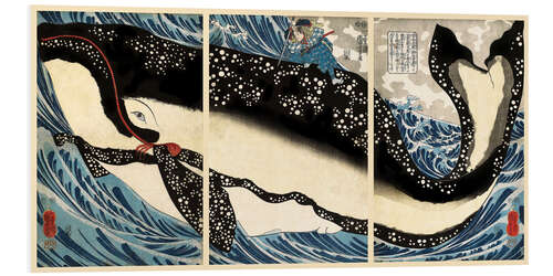 PVC-tavla Miyamoto no Musashi Attacking the Giant Whale, 1847