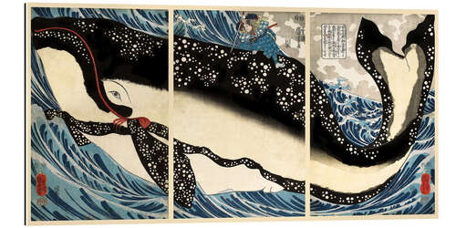 Stampa su plexi-alluminio Miyamoto no Musashi Attacking the Giant Whale, 1847