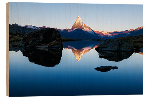 Tableau en bois Sunrise at the Matterhorn